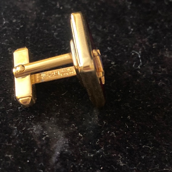 VINTAGE MASON Masonic Freemason Goldtone Red Enamel Cuff links Jewelry Mens - Picture 9 of 11